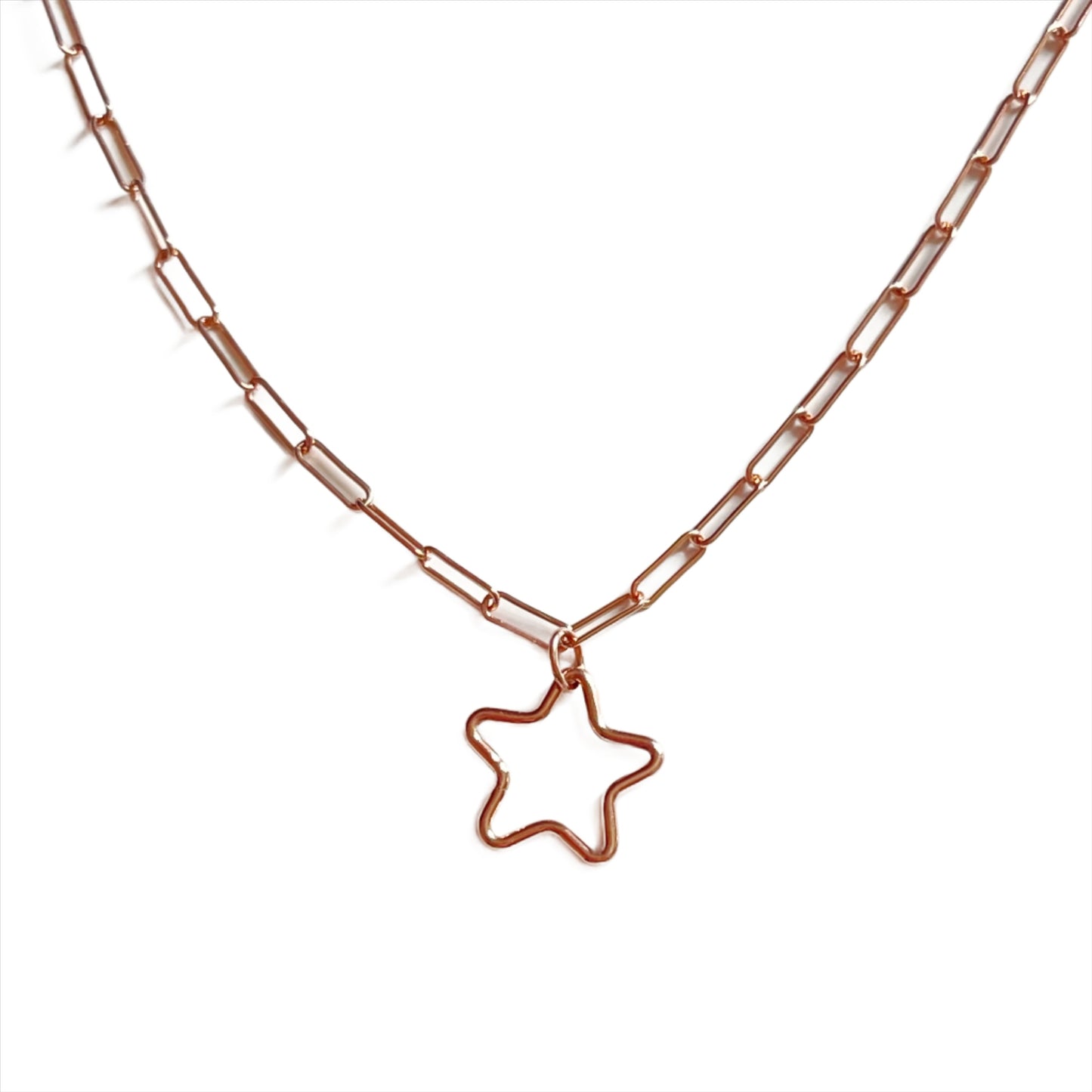 Rose Gold Necklace with Star Charm