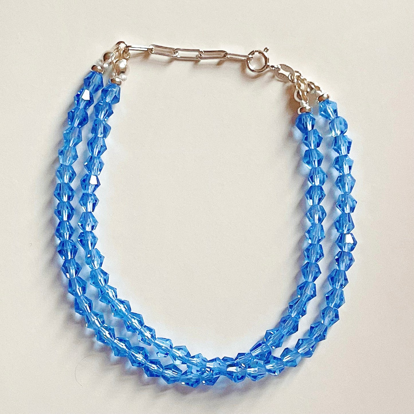 Blue Crystal Double Bracelet