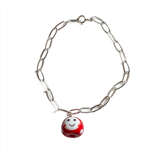 Sterling Silver Lampwork Japanese Doll Bracelet