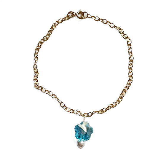 Gold Flower Pearl Bracelet