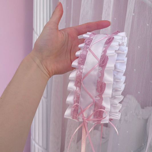 criss-cross ribbon headdress