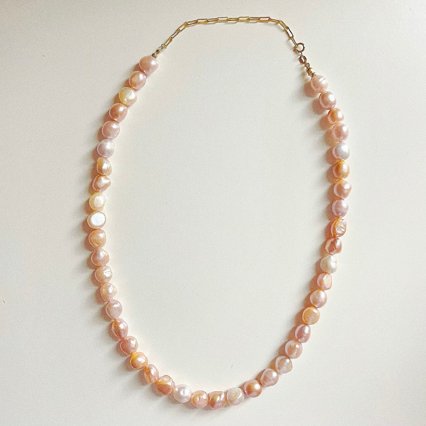 Large Pink Freshwater Pearl Necklace