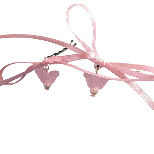 Small Pink Butterfly Hairpin Set