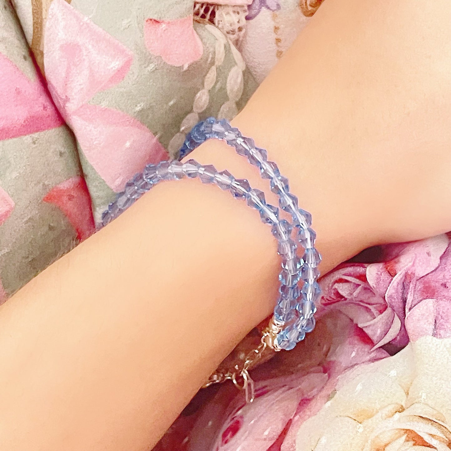 Blue Crystal Double Bracelet